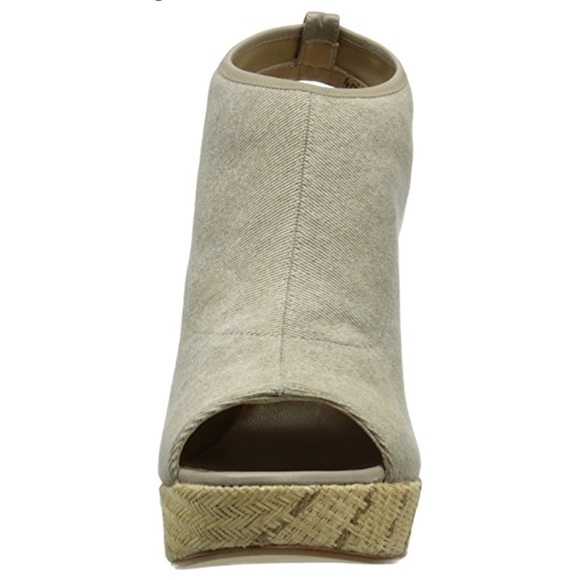 Made in Spain Cream Fabric Wedge Sandal - Picture 2 of 8